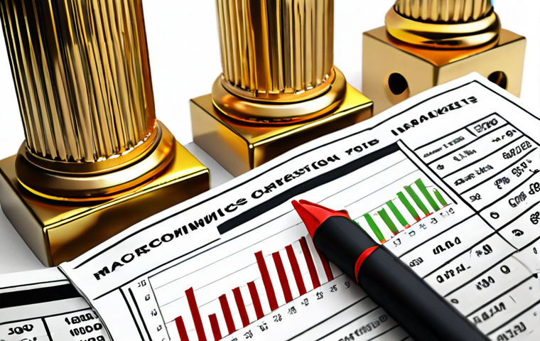 **
* **Prompt:** "Macroeconomics pillars: GDP, inflation, exchange rates. Financial markets analysis, charts, graphs. Focus on informed investment decisions. Professional setting, serious tone."
**