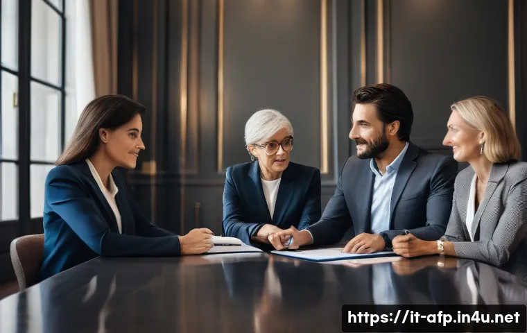 AFP 자격증으로 연봉 높이는 법 - A highly professional and empathetic Italian female financial advisor, in her late 30s, dressed in a...