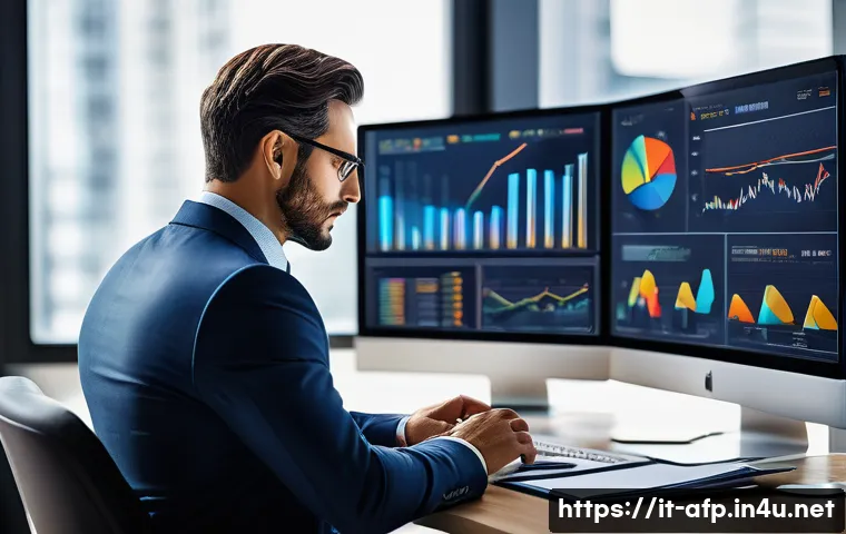 AFP 자격증 취득 후의 커리어 변화 - A professional Italian financial advisor in a modern office setting, dressed in formal business atti...