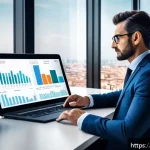 Home 22 자산관리사 자격증의 가치와 전망 - A professional Italian financial advisor in a modern office environment, dressed in smart business a...