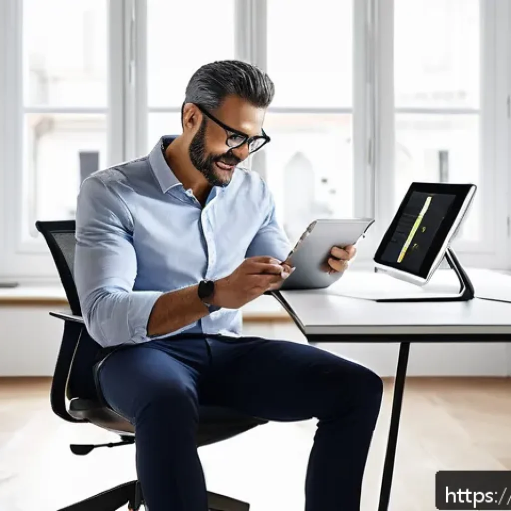 자산관리사의 일과 삶의 균형 - A professional Italian financial consultant in a modern, bright home office, thoughtfully planning d...