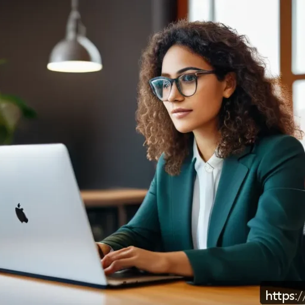 AFP 시험을 준비하면서 실무에 적용하기 - A modern Italian office scene with a young professional woman wearing business casual attire and eye...