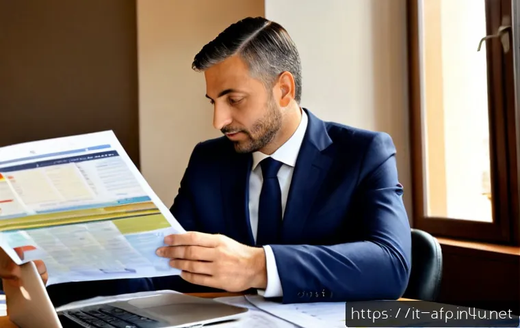 Home 17 자산관리사 경력 개발 플랜 - Photorealistic Italian wealth management professional in a tailored navy suit reviewing a structured...